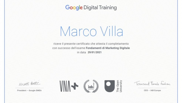 Affida il tuo marketing ad un Digital marketer certificato da Google
